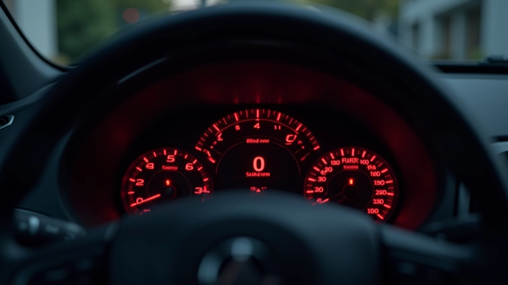 Dashboard warning lights including oil pressure light illuminated on instrument cluster