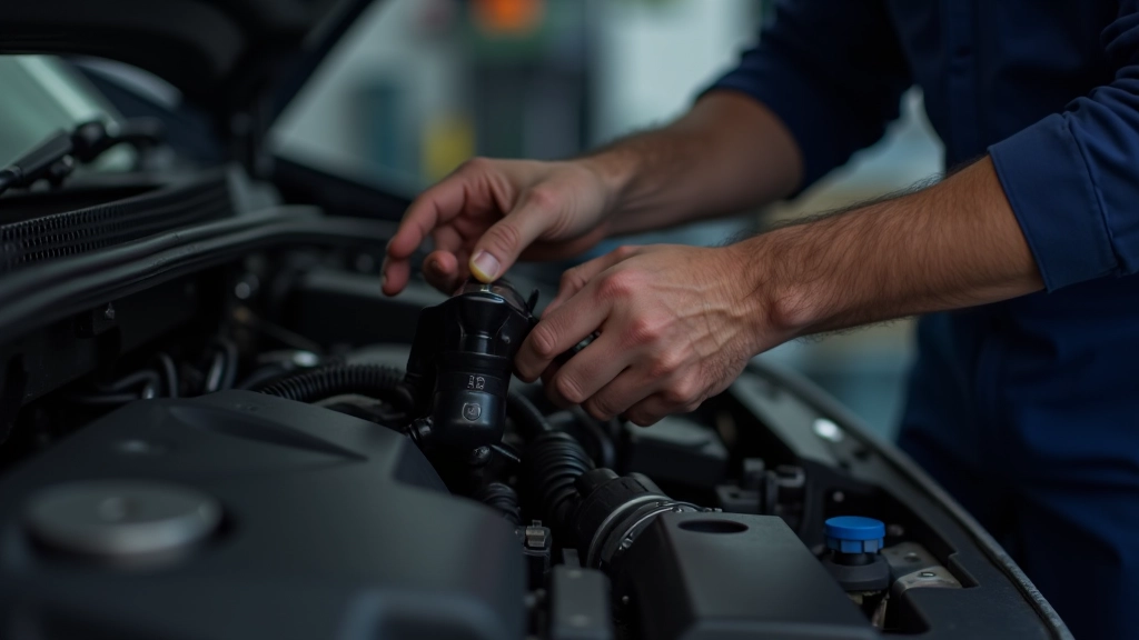 Oil change service in progress