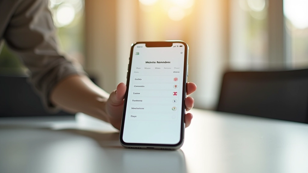 Digital calendar on smartphone showing scheduled car maintenance reminders and service appointments